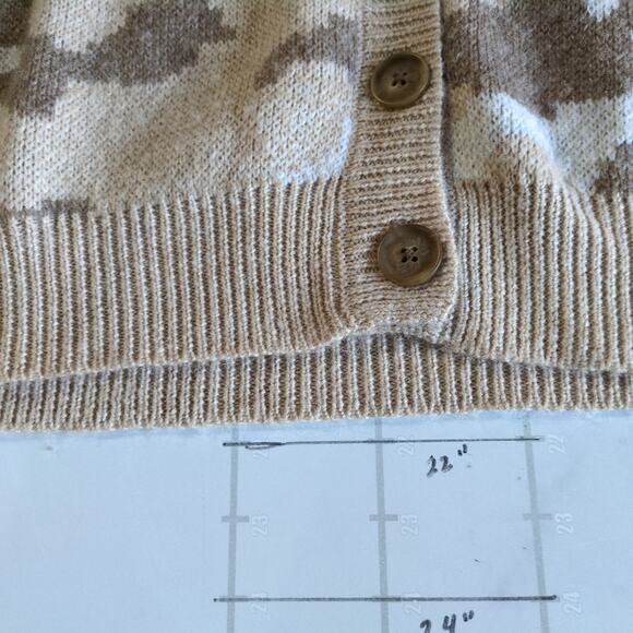 Lucky Brand Sweater Womens XL Tan Camo Cardigan Button Up Preppy Retro Y2K - Picture 8 of 8